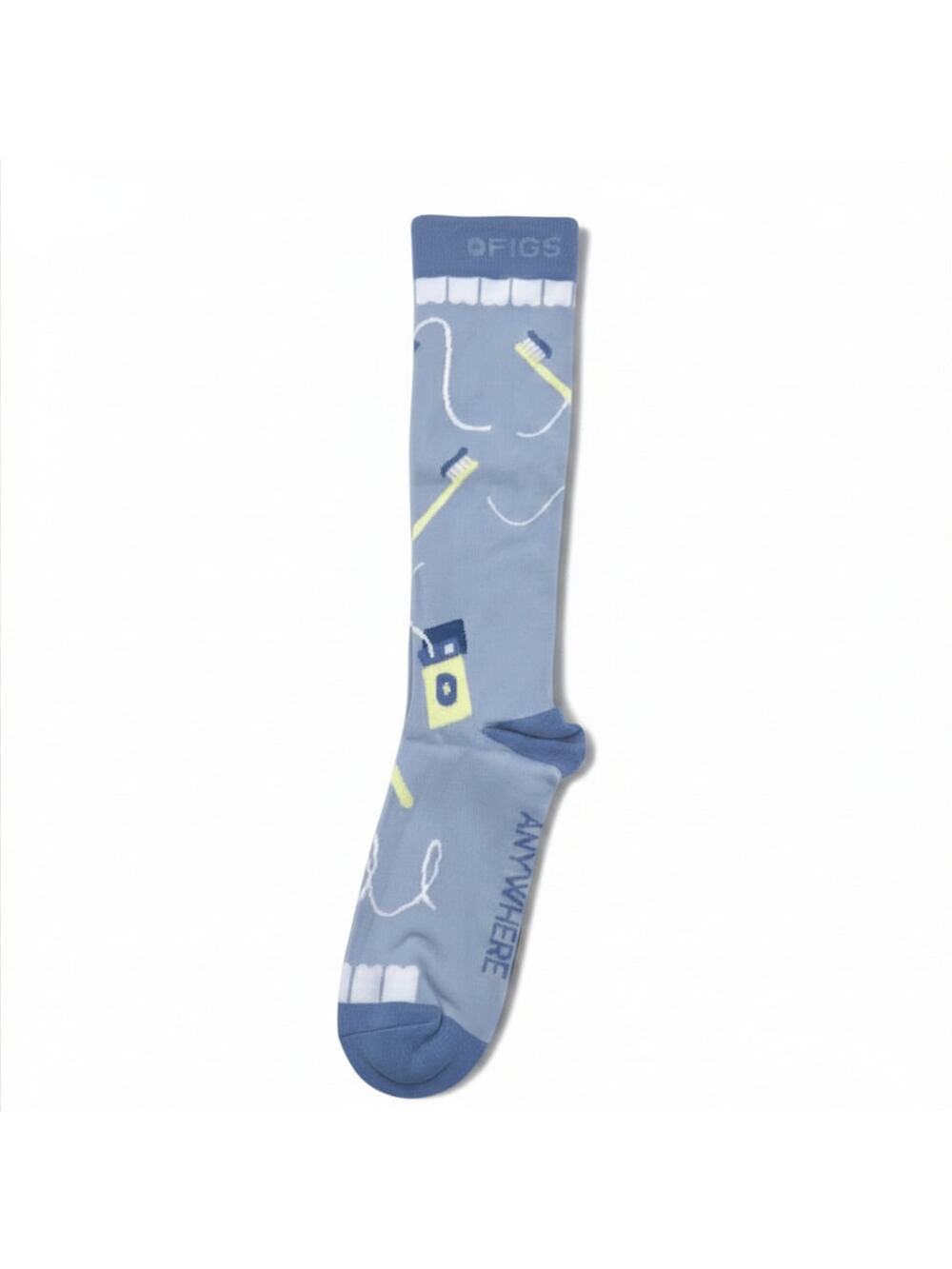 1 Pair FIGS Compression Sky Blue Socks Size L
